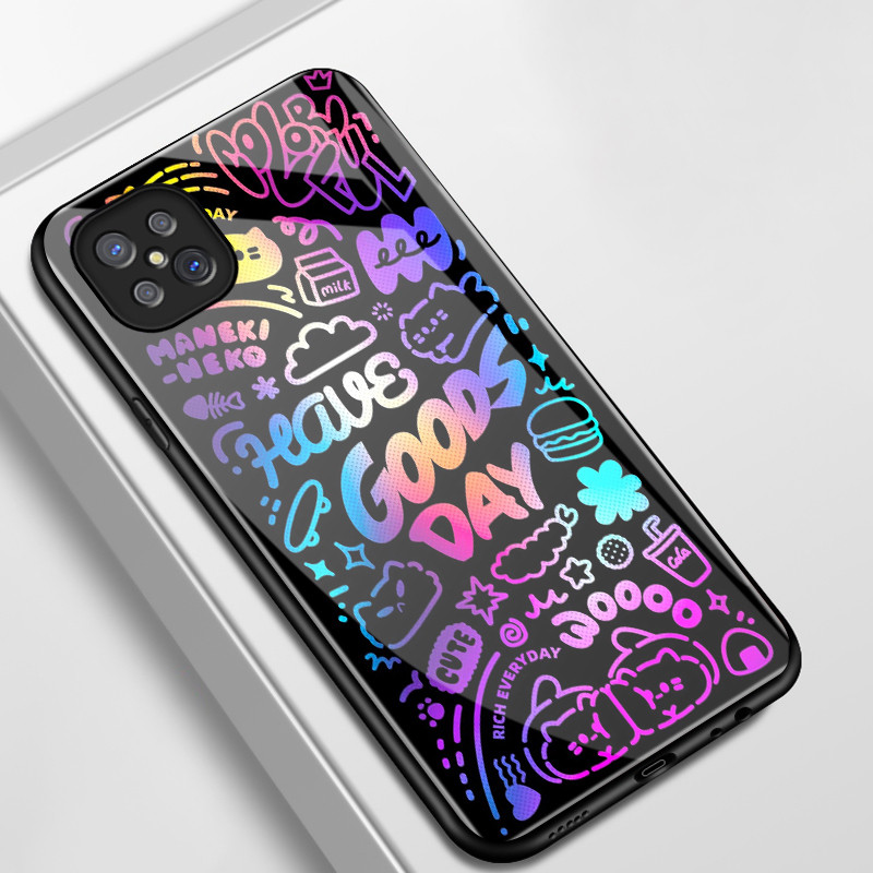 เคสสำหรับ OPPO A92s 5G Reno 4Z 5G เคสโทรศัพท์แมวเปลือกแก้วกันกระแทก