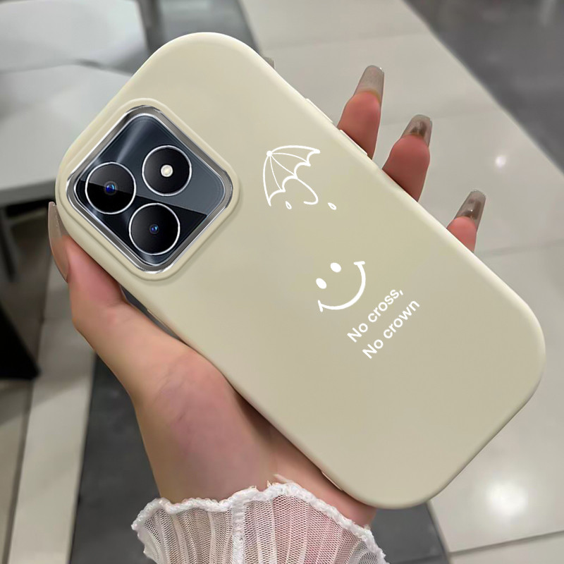 เคสสำหรับ Realme C53 C51 C51s Narzo N53 Note 50 เคสโทรศัพท์รอยยิ้มสวนร่มกันกระแทกกลมและอ้วน - รูปที่ 2