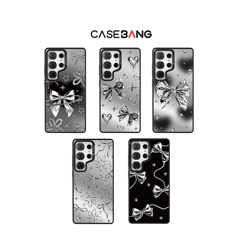 CASEBANG Silvery Wings Bow Series เคสแม่เหล็ก ImagiSnap, เปลี่ยนกลับ, ป้องกันการตกหล่นทหาร, เข้ากันได้กับ Samsung S24–S26 Ultra