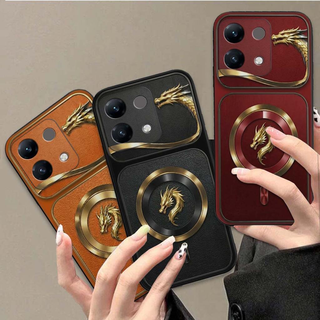 เคส Poco M6 / M6 Pro พร้อมโลโก้มังกรหรูหรา วัสดุซิลิโคนยืดหยุ่น
