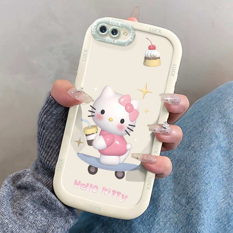 เคสสำหรับ OPPO A5 A3s A12E Realme C1 เคสโทรศัพท์แมวมังกรซิลิโคนกันกระแทก
