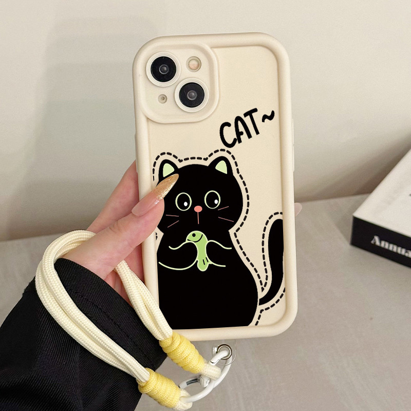 เคสสำหรับ Samsung Galaxy A52 5G A52s เคสโทรศัพท์แมวสามสีซิลิโคนสายคล้องกันกระแทก - รูปที่ 6