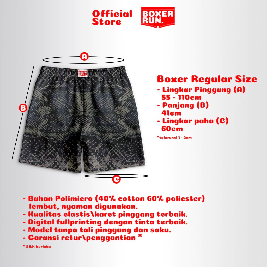 Boxerrun - กางเกงขาสั้นพิมพ์ลายไดโนเสาร์ขั้นพื้นฐาน | BOXER BOXER | สีคัลเลอร์ | ผู้ใหญ่และเด็ก | ผู