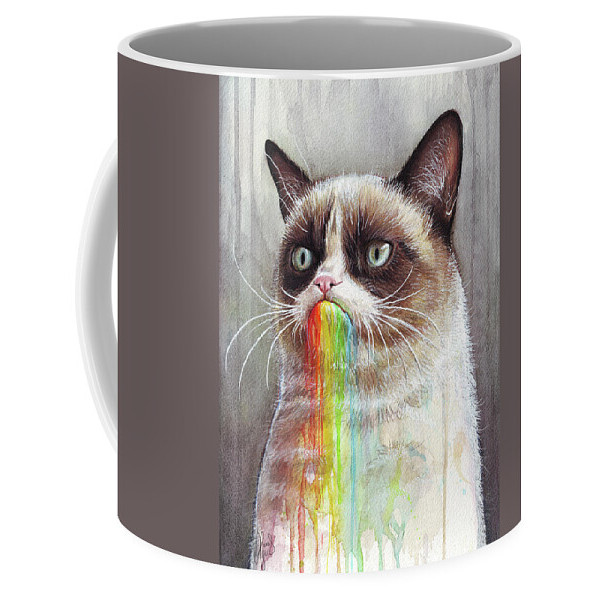 Grumpy Cat Coffee Mug แก้วกาแฟสีรุ้ง