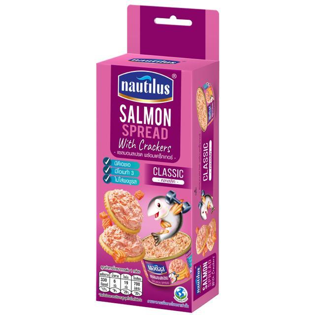 🌻 นอติลุสแซลมอนสเปรดพร้อมแครกเกอร์ 117กรัม 🌈 8850229100966 🌴 Nautilus Salmon Spread with Crackers 11
