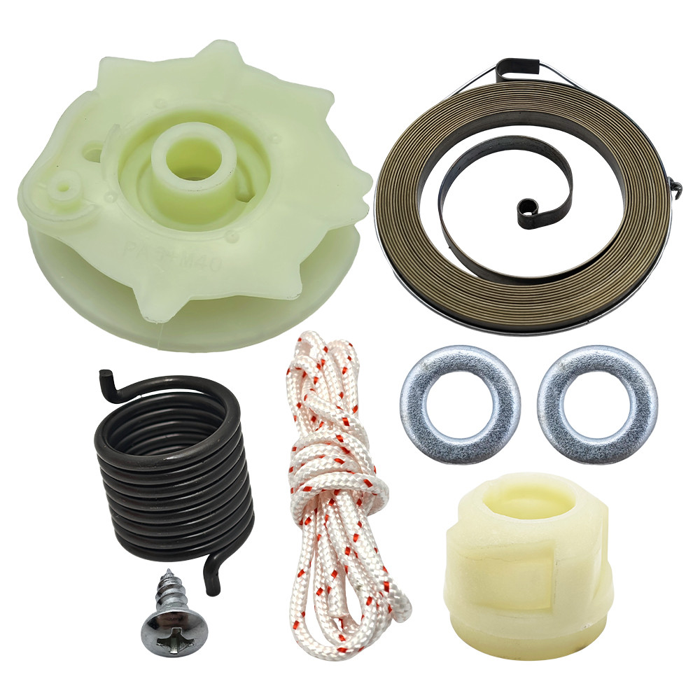 Recoil Rewind Starter Pulley Spring Hub Rope Repair Kit สําหรับ 137 142 E 235 236 240 E Chainsaw Parts Garden Tool Parts