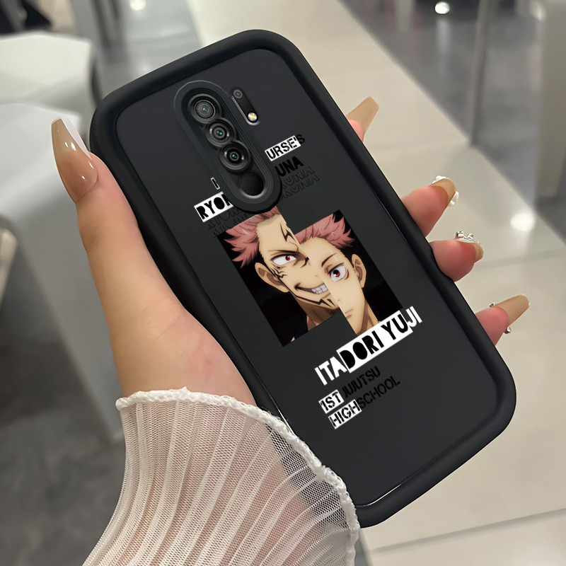 เคสสำหรับ Xiaomi Redmi 9 Prime POCO M2 เคสโทรศัพท์ตัวละครในอนิเมะสามสีซิลิโคนกันกระแทก