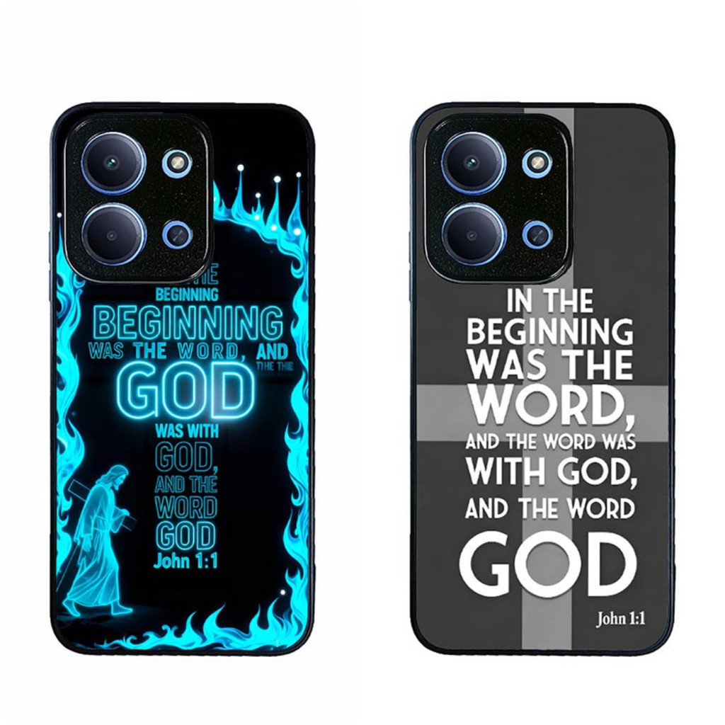 เคสโทรศัพท์สําหรับ Redmi 15C Bible verse John 1 1 การป้องกันสีดําความงาม