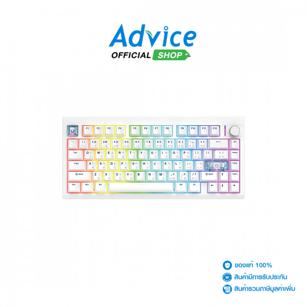 FANTECH KEYBOARD WIRELESS MK921 WHITE (BLUETOOTH/BROWN SWITCH) - A0177638