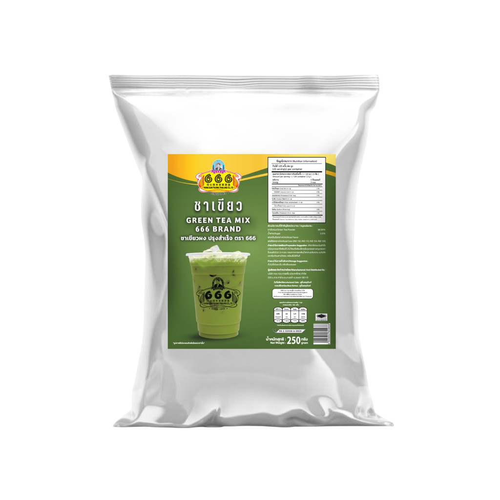 ส่งพรุ่งนี้ ชาเขียวผงปรุงสำเร็จรูป ตรา666 250 กรัม/ถุง ออกใบกำกับภาษีได้