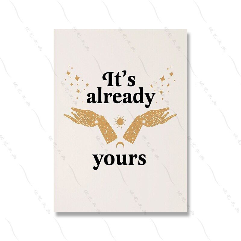 กฎหมายแห่งสถานที่ท่องเที่ยวพิมพ์ Boho Art Quote Manifesttation ผ้าใบโปสเตอร์ Mindfulness Self Love S