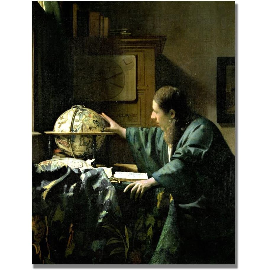 The Astronomer By Jan Vermeer 18x24 นิ้ว Canvas Wall Art
