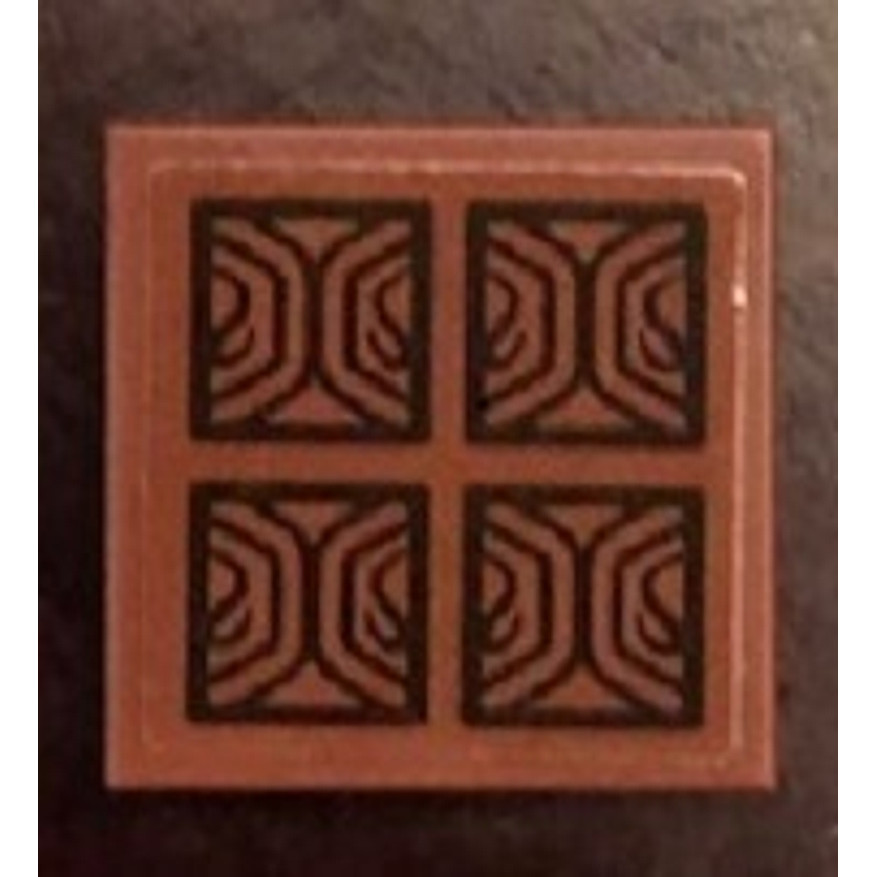 Brick2cube Part - Tile 2 x 2 with Parquet Style Tiles Pattern (Sticker) - Set 71043 - 3068bpb1265
