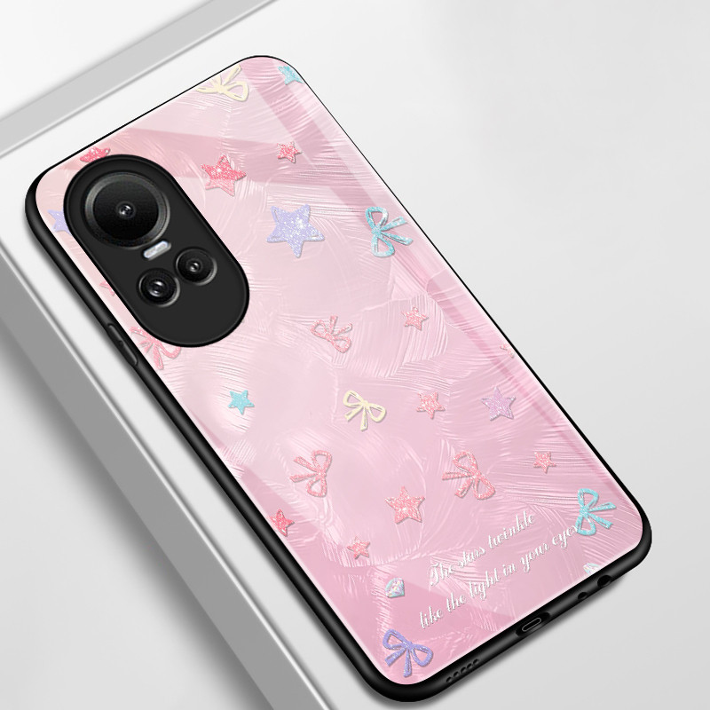เคสสำหรับ OPPO Reno 10 5G 10 Pro 5G Reno 11 Pro 5G Reno 11F 5G เคสโทรศัพท์กุทัณฑ์รูปหัวใจเปลือกแก้วกันกระแทก