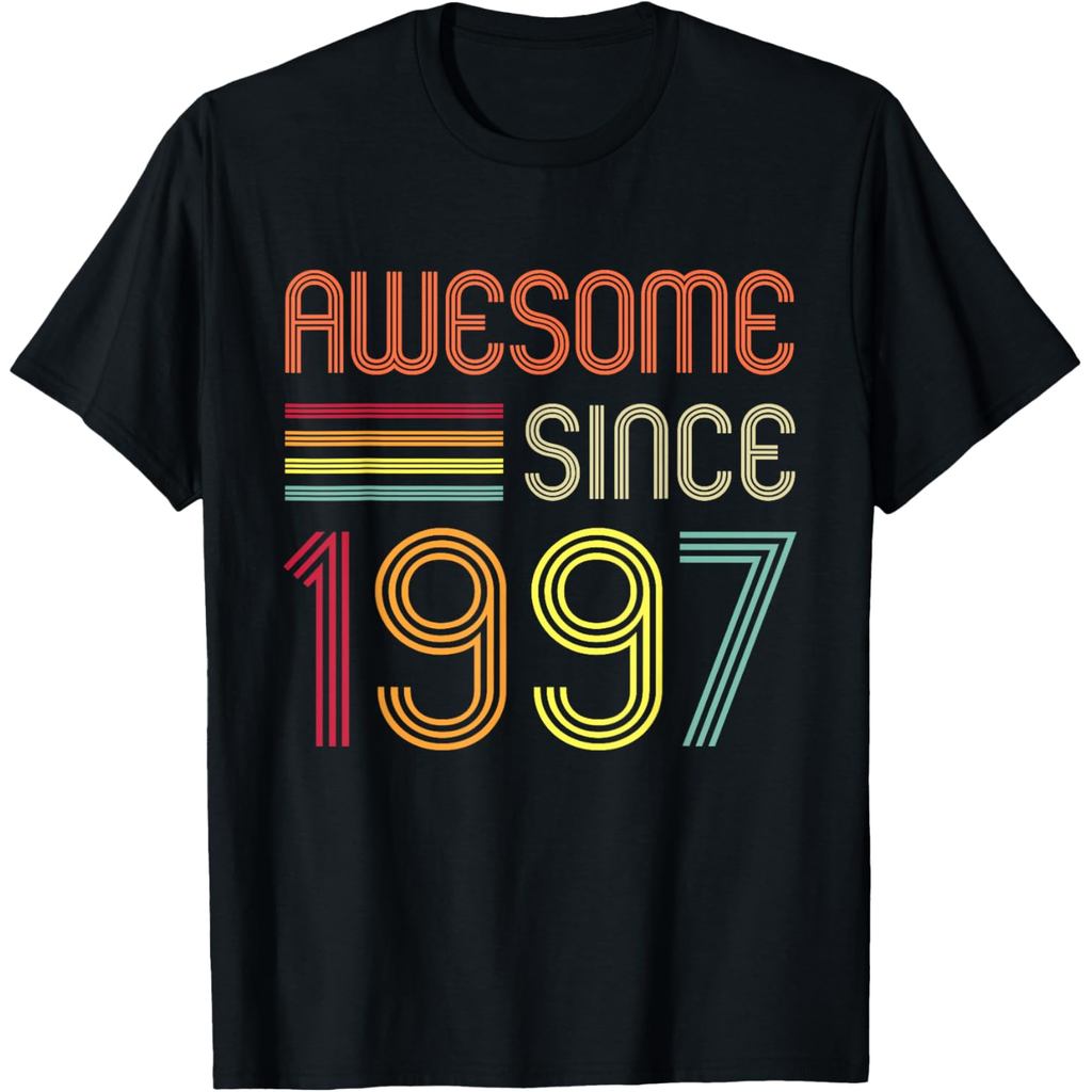 เสื้อยืดผ้าฝ้ายผู้ชาย สุดยอดเนื่องจาก 1997 27th Birthday Retro เสื้อยืด