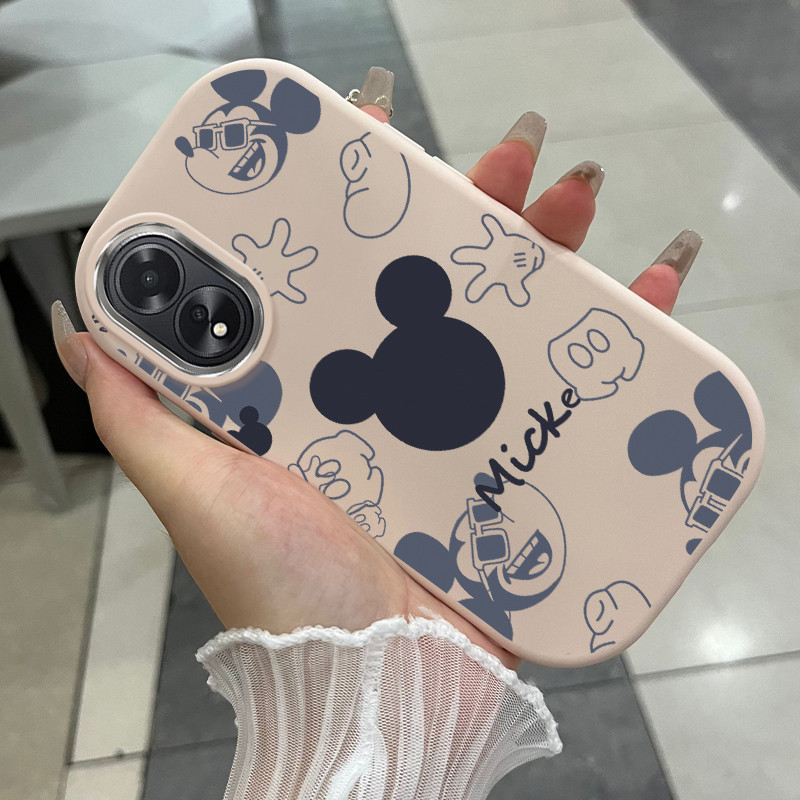 เคสสำหรับ OPPO A18 A38 เคสโทรศัพท์หนูน่ารักกันกระแทกกลมและอ้วน