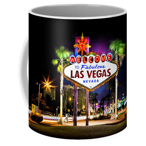 แก้วกาแฟ แผ่นชื่อเชื่อม Vegas Las Vegas Sign แก้วกาแฟ