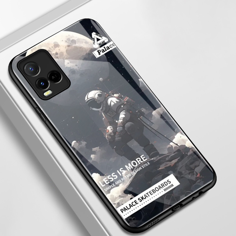 เคสสำหรับ VIVO Y21 Y21s Y21t Y21e Y21a Y21G Y33T Y33s เคสโทรศัพท์มนุษย์อวกาศแบรนด์อินเทรนด์เปลือกแก้วกันกระแทก