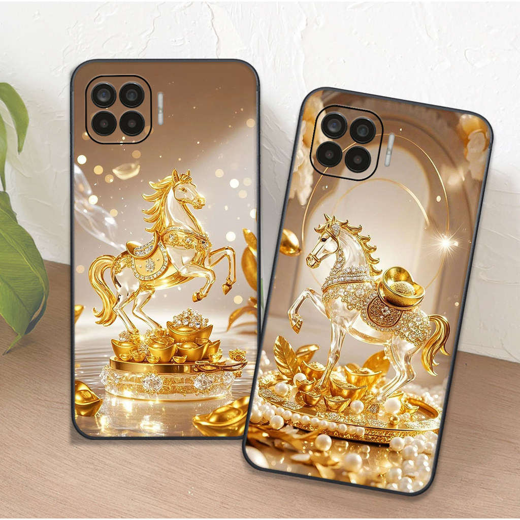 เคส Oppo A73 / A93 พิมพ์ลายม้าสีเหลือง เคส Clover