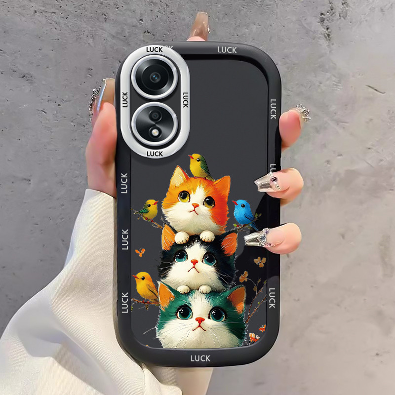 เคสสำหรับ OPPO A58 4G A58 5G A58X 5G A78 5G A1X 5G A2X 5G เคสโทรศัพท์แมวซิลิโคนกันกระแทก