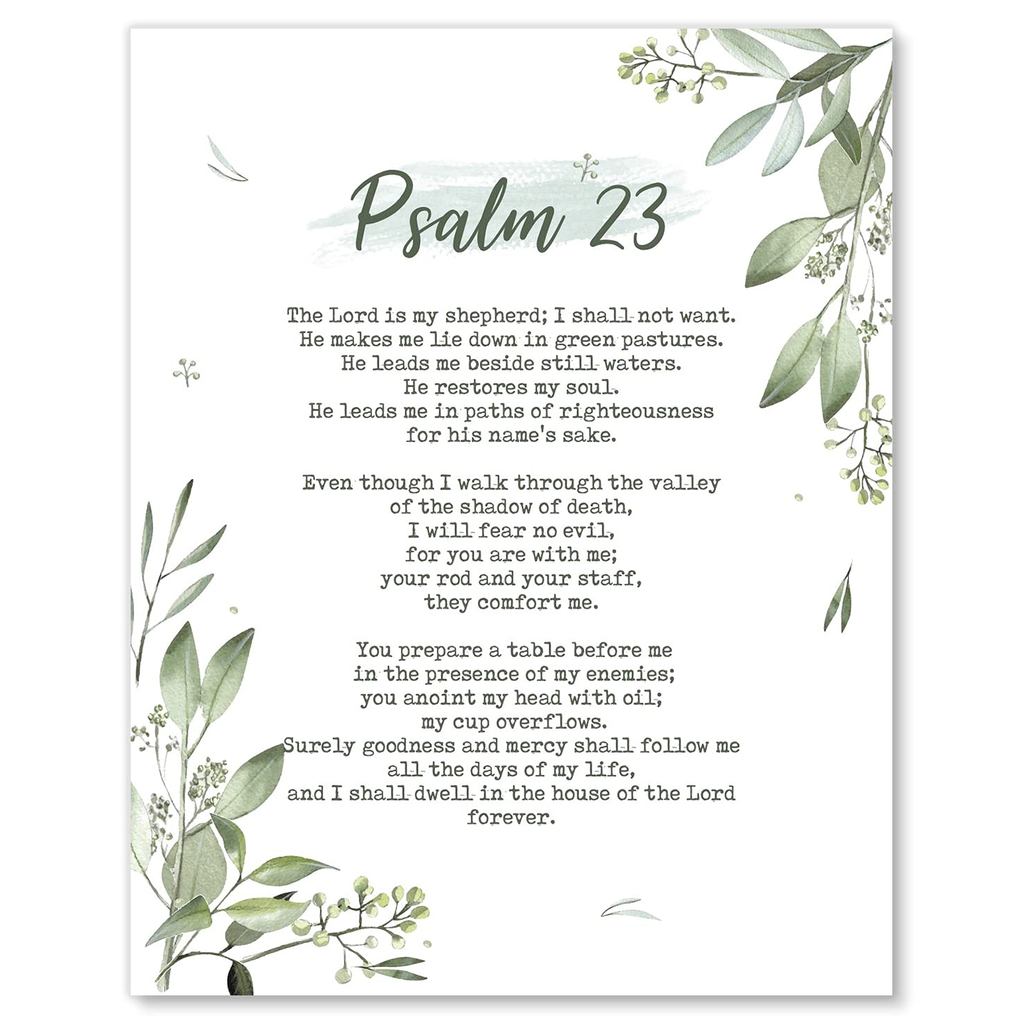 Psalm Wall Art The Lord Is My Shepherd แรงบันดาลใจพิมพ์คัมภีร์ X Unframed