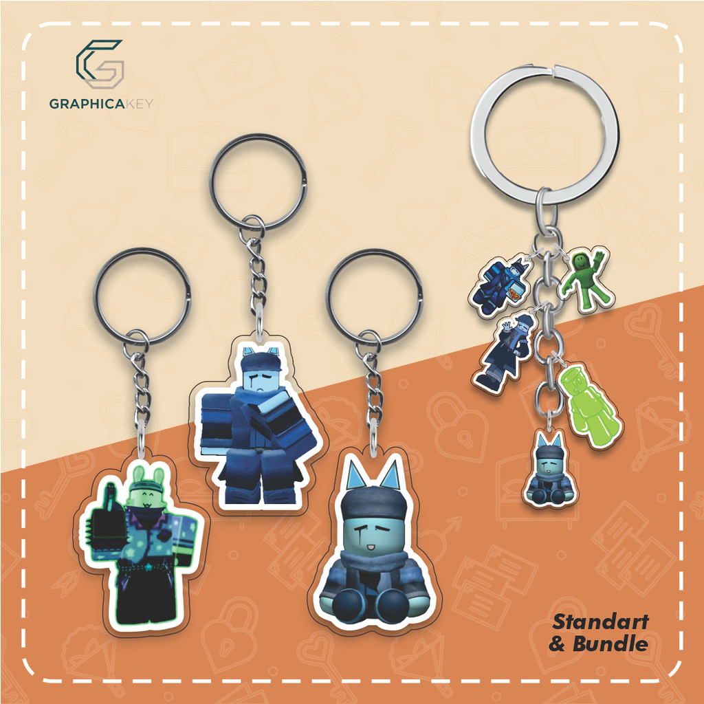 GANTUNGAN ROBLOX FORSAKEN ELLIOT SKINS พวงกุญแจอะคริลิค (ALIEN, FRIEND, GUMMY, PARLOR GUBBY, NYAN CA