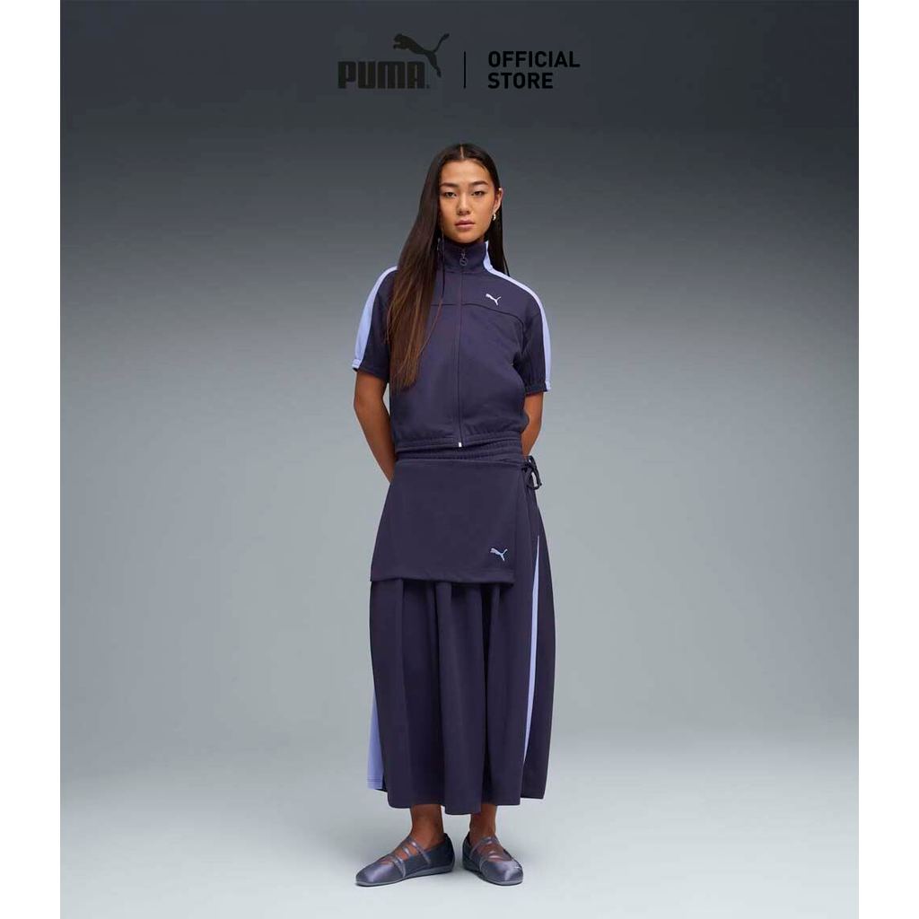 PUMA Prime/Select กระโปรงพลีท T7 Midi สำหรับผู้หญิง สีม่วง - 63462264