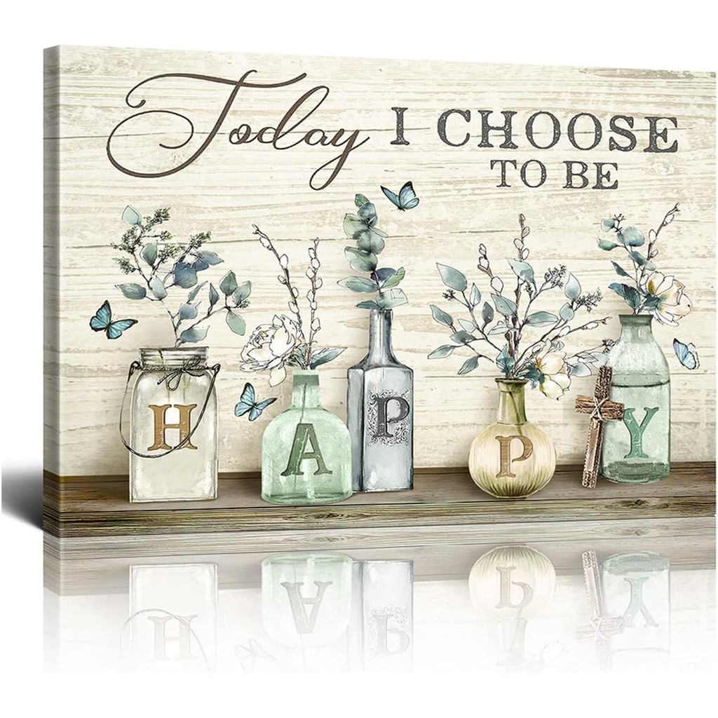 Rustic Farmhouse Decor ภาพห้องน้ําสําหรับ Wall Plant Art Wall Decor สําหรับห้องน้ําห้องครัวห้องรับปร