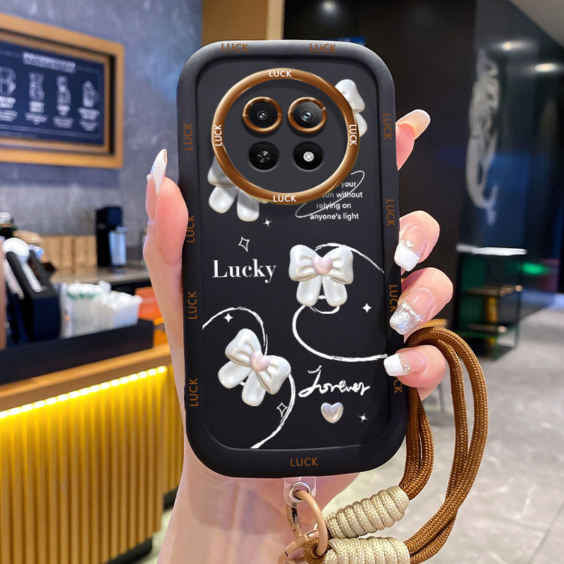 กรณีRealme 12 5G 13 5G C65 5G Narzo 70X 5G Narzo N65 5Gการ์ตูนพร้อมเชือกเส้นเล็ก