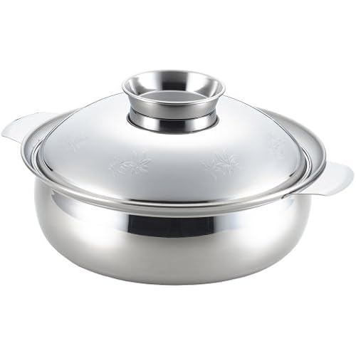 Yoshikawa Stainless Steel Pot Silver 27cm Earthenware style IH compatible Momiji SJ1858