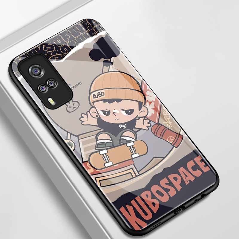 เคสสำหรับ VIVO Y51 2020 Y31 2021 Y51A 2021 Y53s Y33 เคสโทรศัพท์คูโบสเปซเปลือกแก้วกันกระแทก – โปรปัง