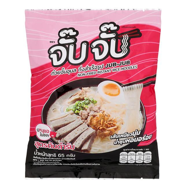 🌻 จั๊บจั๊บก๋วยจั๊บอุบลกึ่งสำเร็จรูปสูตรต้นตำรับ 75กรัม 🌈 8857124179127 🌴 Jub Jub Non Fried Instant R