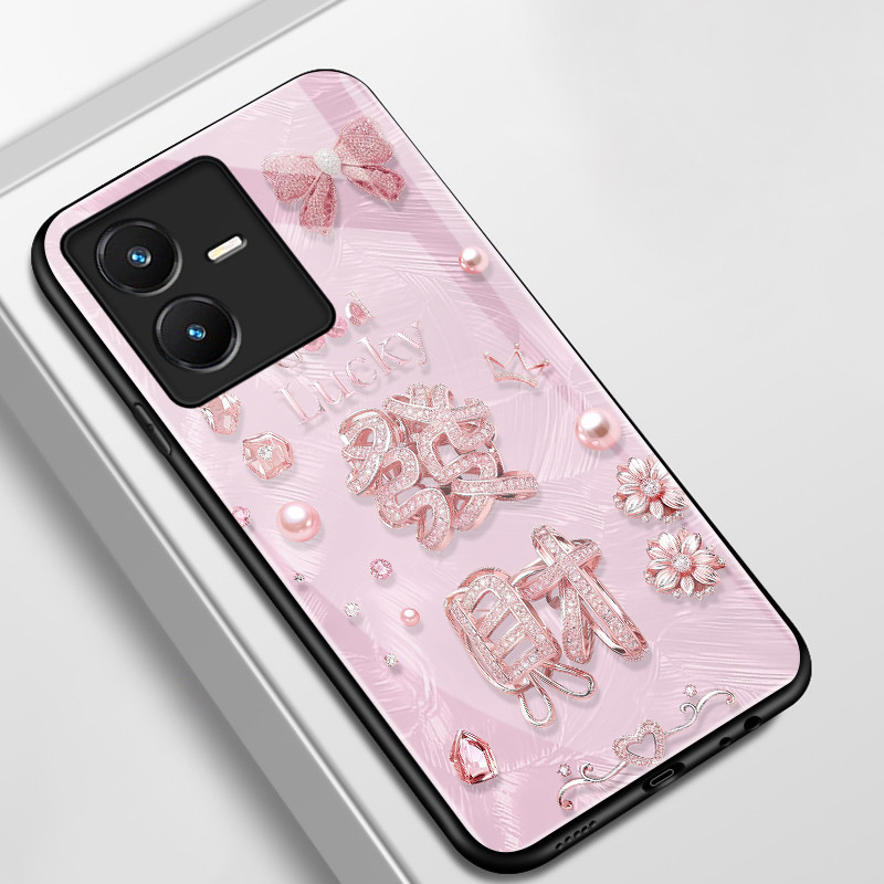 เคสสำหรับ VIVO Y22 Y22s เคสโทรศัพท์รวยเปลือกแก้วกันกระแทก