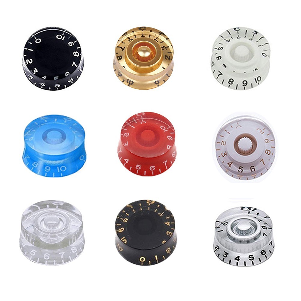 [จัดส่งรวดเร็ว]4Pcs Multi Color LP Electric Guitar Volume Tone Knob Top Hat Speed Control Knobs