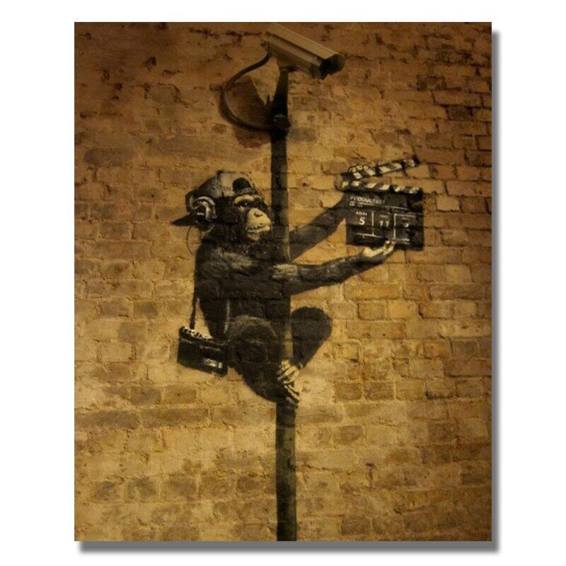 Banksy ภาพวาดผ้าใบโปสเตอร์และพิมพ์ Quadros Graffiti Pop Wall Art ภาพบทคัดย่อสําหรับห้องนั่งเล่นตกแต่