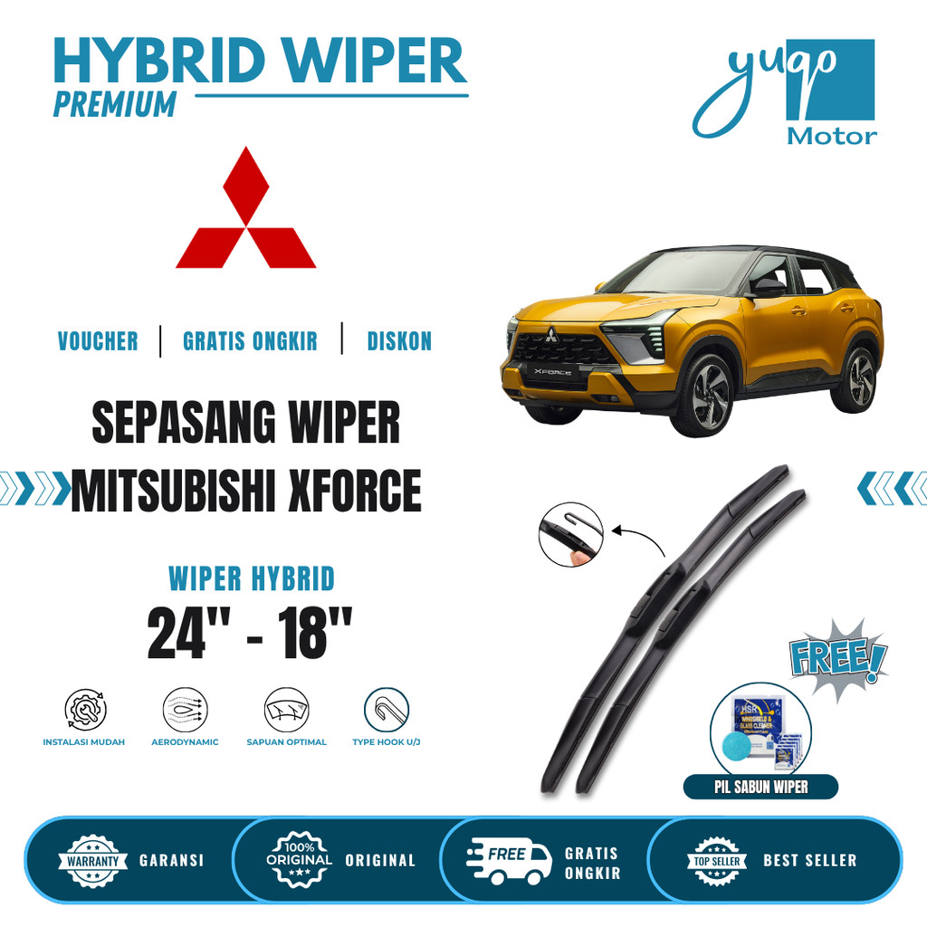 ที่ปัดน้ําฝนกระจกรถยนต์ Mitsubishi XForce Hybrid ฟรี 5 เม็ดสบู่