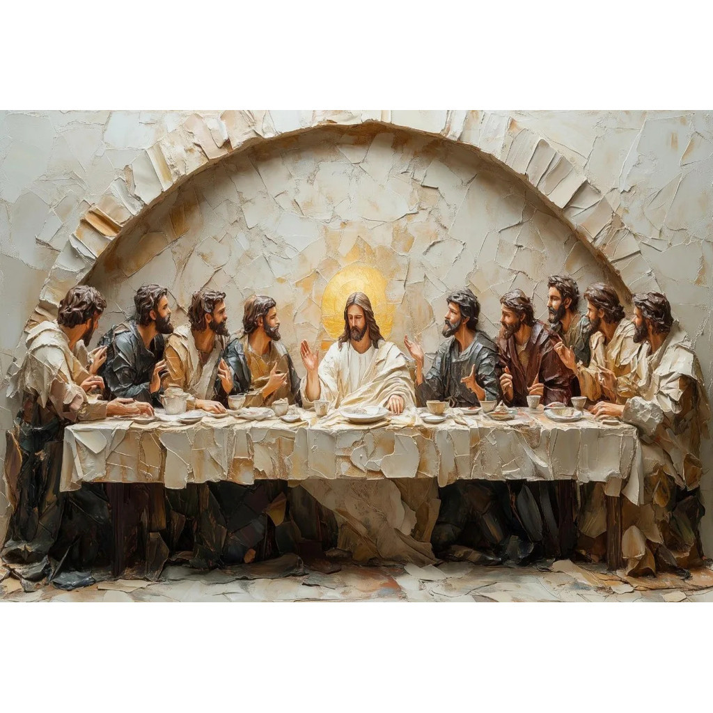Retro Last Supper ศาสนาพระเยซู Disciples Spiritual Art โปสเตอร์ผ้าใบภาพวาดพิมพ์ภาพห้องนั่งเล่นตกแต่งบ้าน