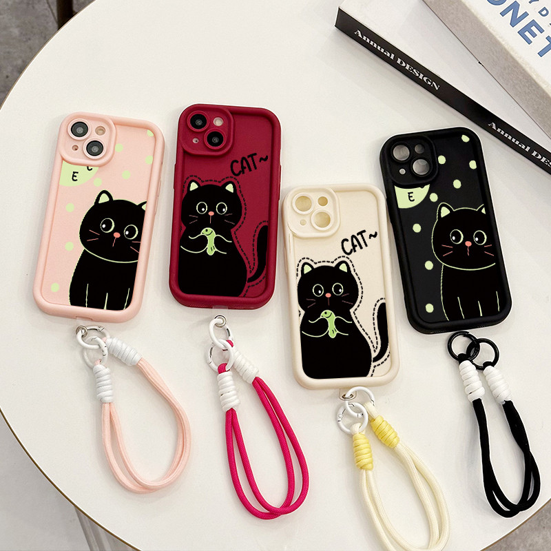 เคสสำหรับ Samsung Galaxy A52 5G A52s เคสโทรศัพท์แมวสามสีซิลิโคนสายคล้องกันกระแทก - รูปที่ 7