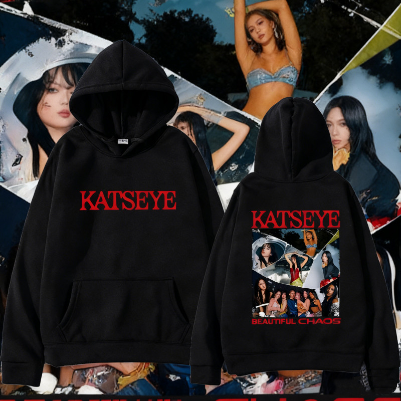 2025-26 ฤดูใบไม้ร่วง/ฤดูหนาว KATSEYE ที่สวยงาม Chaos-Sudadera Con Capucha Para Hombre ผ้าฝ้าย 100% พ