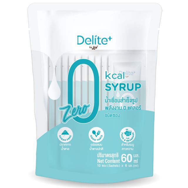 🌴 ดีไลท์พลัสน้ำเชื่อมสำเร็จรูปชนิดซอง 6มล. แพค 10ซอง [8859296301795] 💐 Delite Plus Concentrated Syru