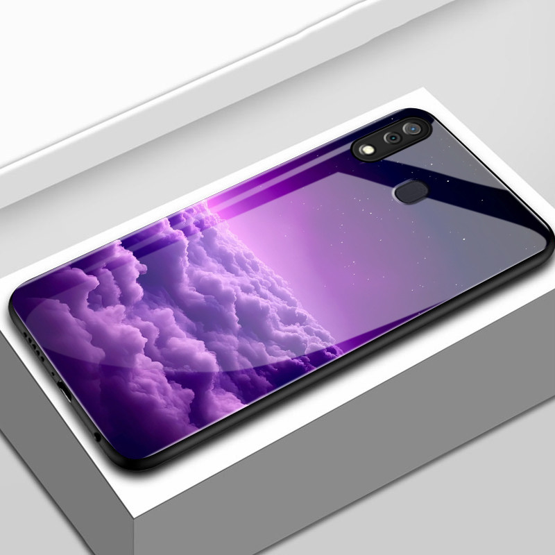 เคสสำหรับ Samsung A20 A20s A30 A21s M10s เคสโทรศัพท์ทิวทัศน์ที่สวยงามเปลือกแก้วกันกระแทก