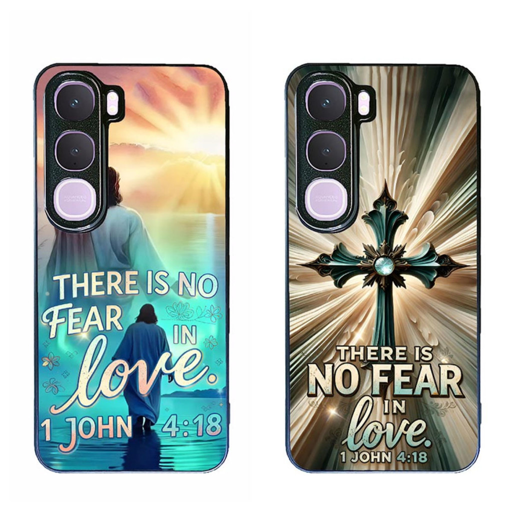 เคสโทรศัพท์สําหรับ Vivo Y21d Bible verse 1 John 4 18 ความงามการป้องกันสีดํา