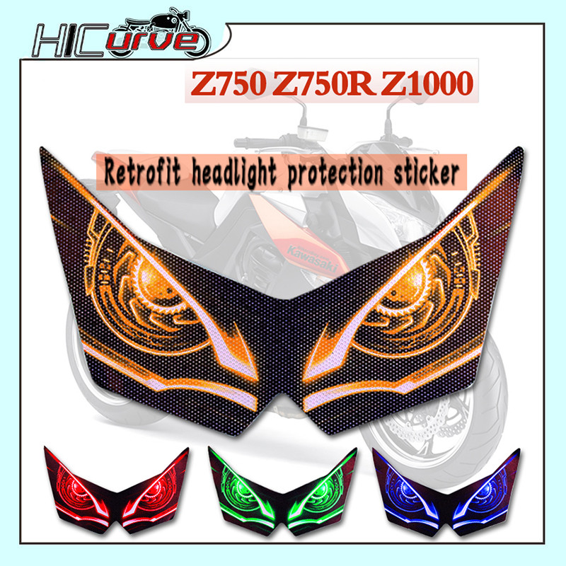 สําหรับ KAWASAKI Z750 Z750R Z1000 750 Z 750R Z 1000 รถจักรยานยนต์ 3D ด้านหน้า Fairing ไฟหน้าสติกเกอร