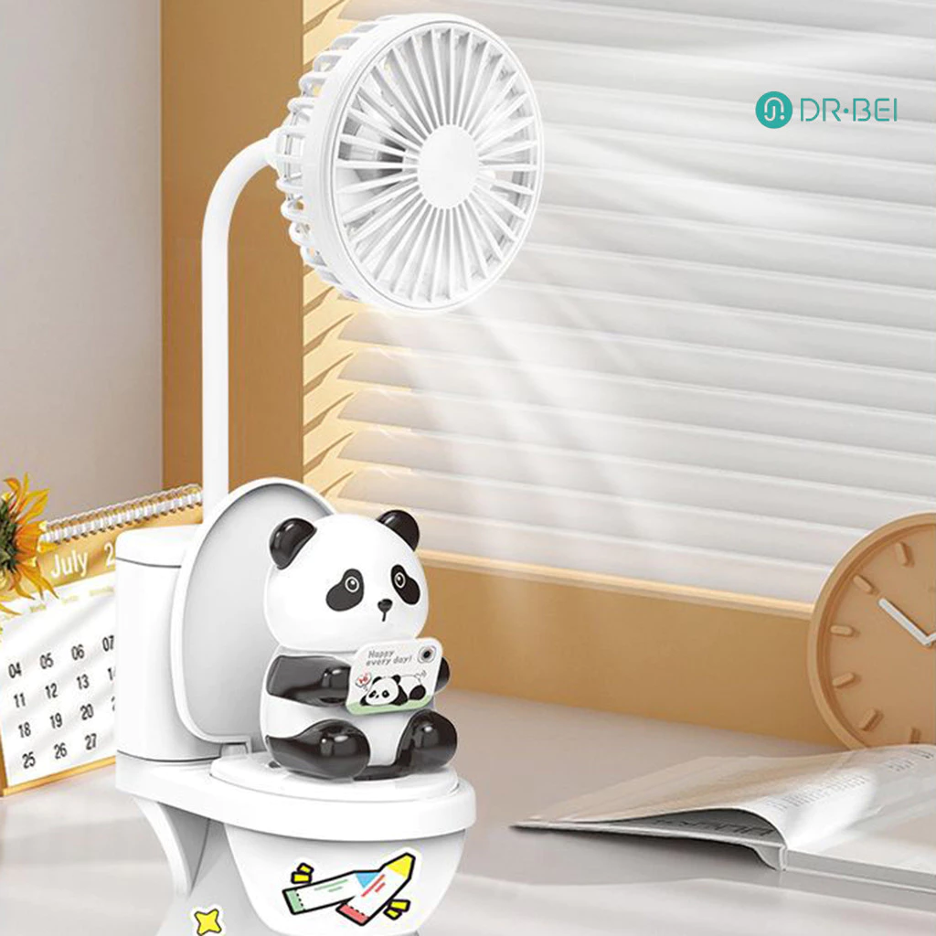DR.BEI พัดลมตั้งโต๊ะ USB ทรงห้องน้ำ พร้อมที่วางปากกา thumbnail 9
