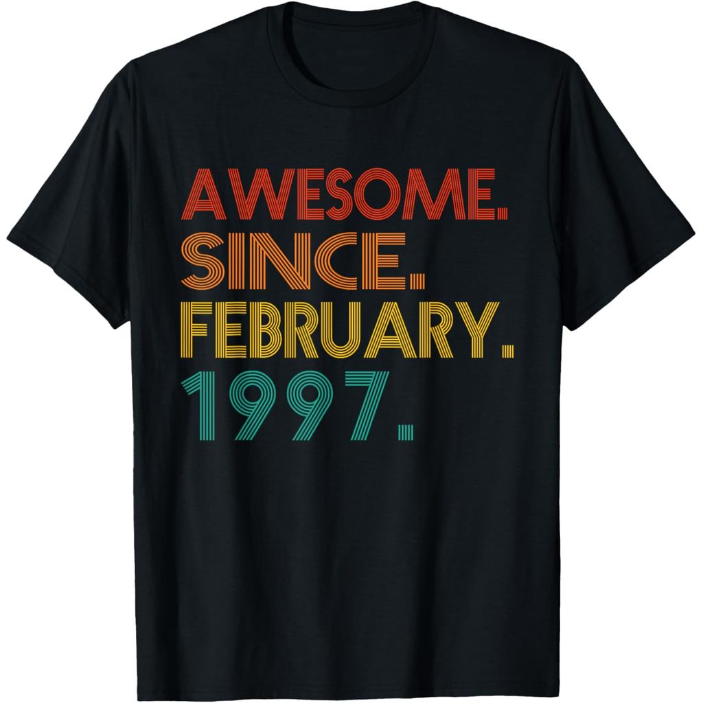 เสื้อยืดผ้าฝ้ายผู้ชาย สุดยอดเนื่องจากปี 1997 กุมภาพันธ์วินเทจ 1997 เสื้อยืดวันเกิด