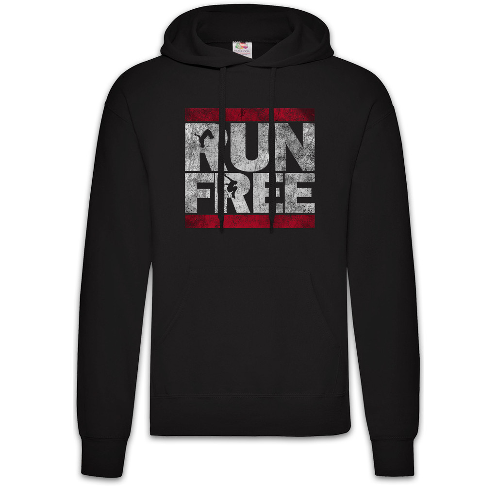 Run Free Hoodie Kapuzenpullover Parcours Parkour Sport Sports PK Fun Runner