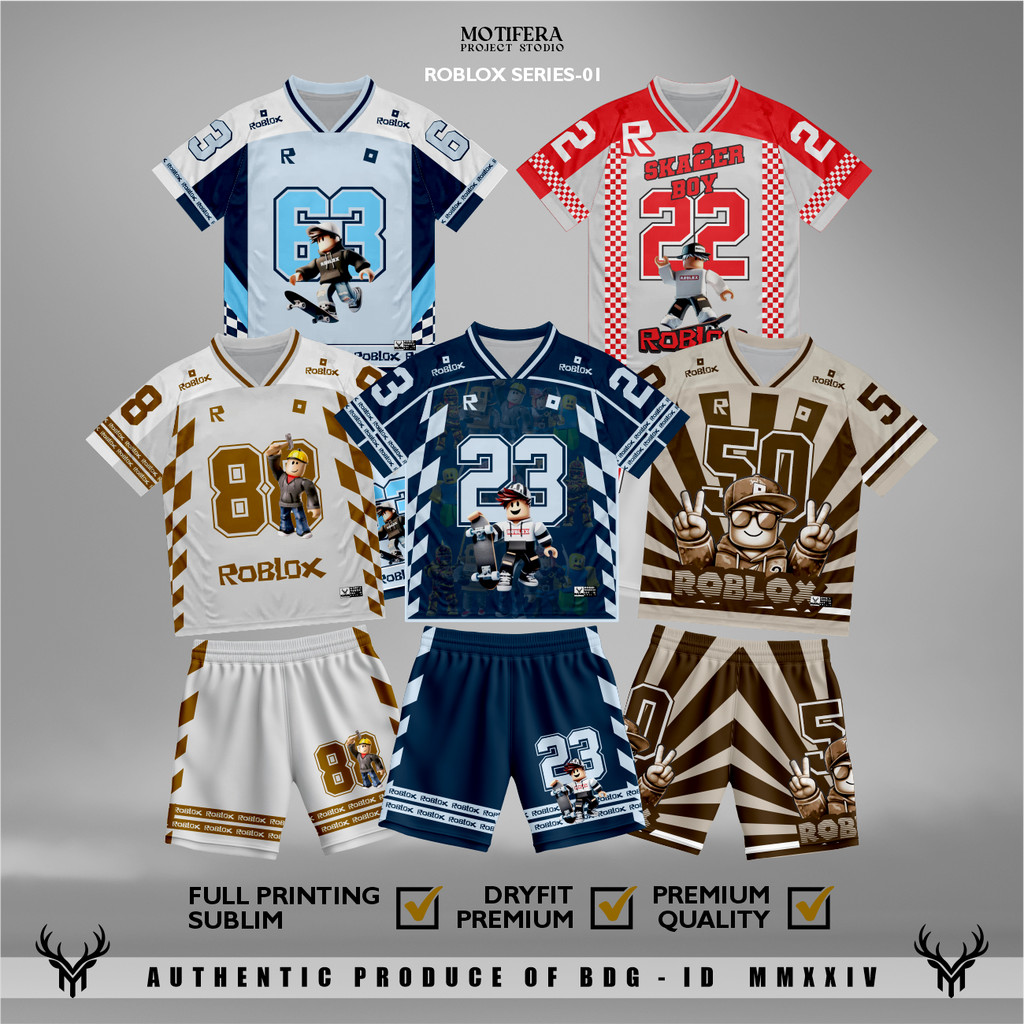 Roblox Game Jersey Pants Set สําหรับผู้ชายและผู้หญิง | ครอบครัว Couple | Family Set - Motifera Studi