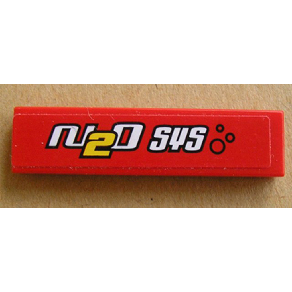 Brick2cube Part - Tile 1 x 4 with 'N2O SYS' and Bubbles Pattern (Sticker) - Set 8681 - 2431pb0126