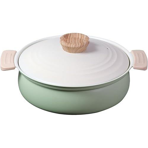 Tabletop pot 24cm IH-compatible, baked coating, ceramic processing, for 3-4 persons, green Natural C