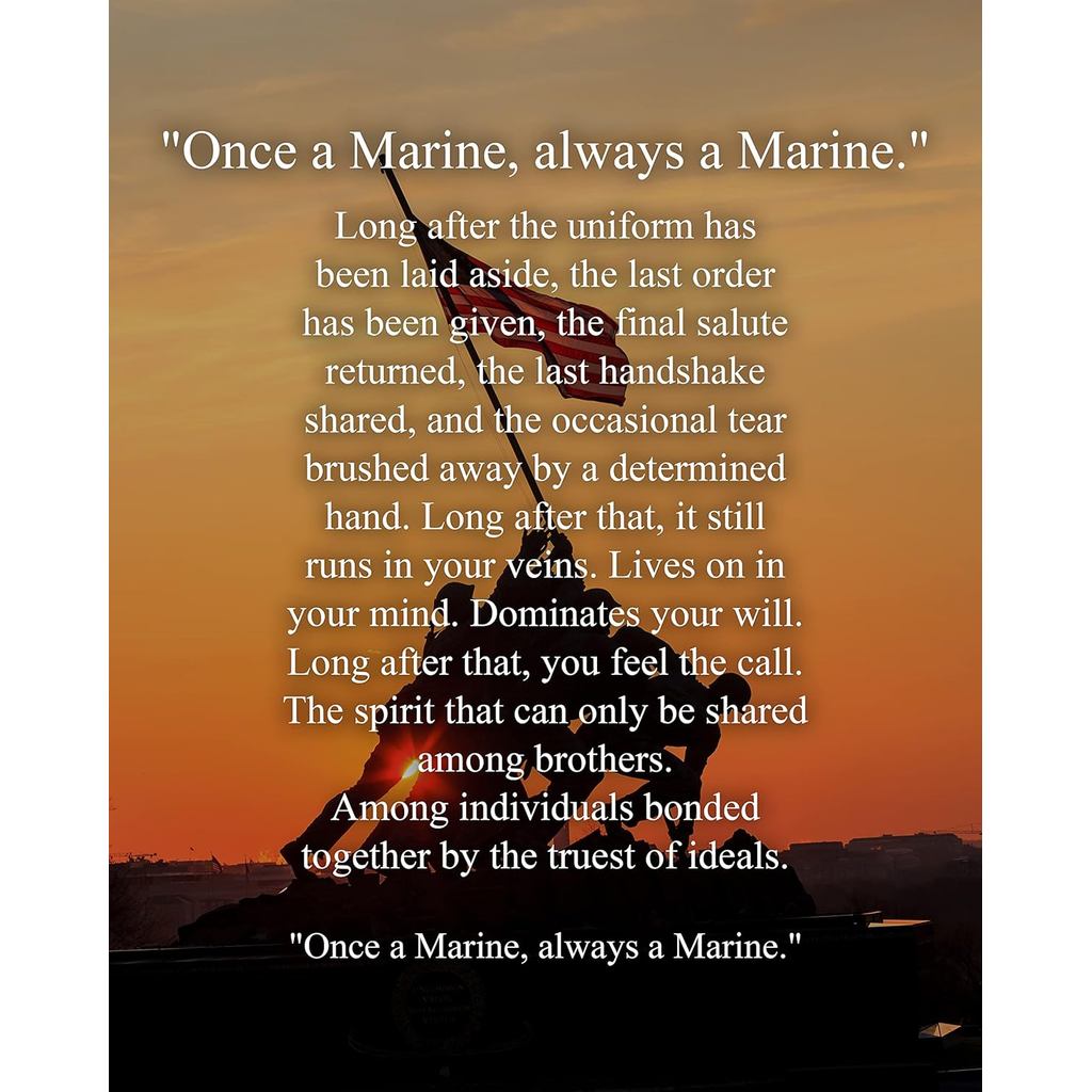 ครั้งหนึ่งทะเล Always a Marine-marine Corps Creed-wall Art X Wall Decor-ready To Frame ที่มีชื่อเสีย